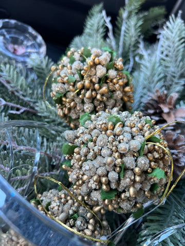 Vintage Gold beaded ornament