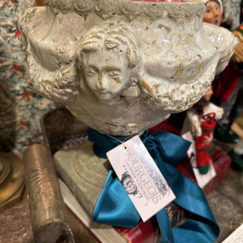 BOHO GLAZED CERAMIC URN 9.5" X 10.25"H IN STORE PICK UP ONLY