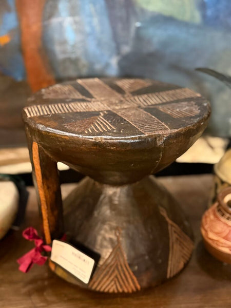 African tribal stool pedestal