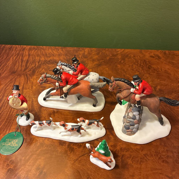 Vintage Dept 56 Tallyho! Set of Equestrian Figurines (with box)