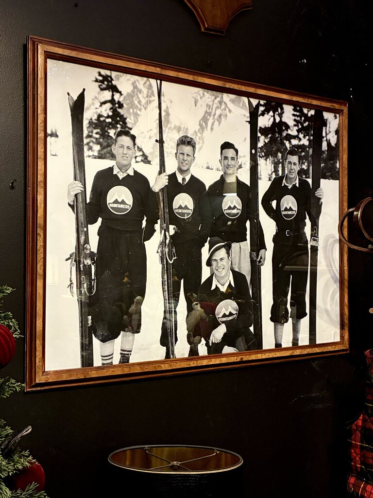 Vintage Ski Team Artwork w/ Wood Frame 41" x 31" IN STORE PICKUP ONLY