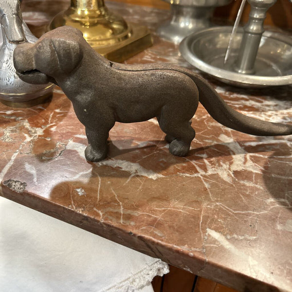 ANTIQUE CAST IRON DOG NUTCRACKER 8""long