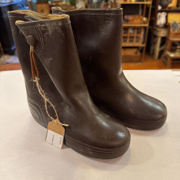 Darling Brown Vintage children's golashes 8" H