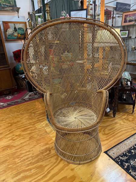 Wicker Peacock Chair W2004 (As Found) Pick Up Only