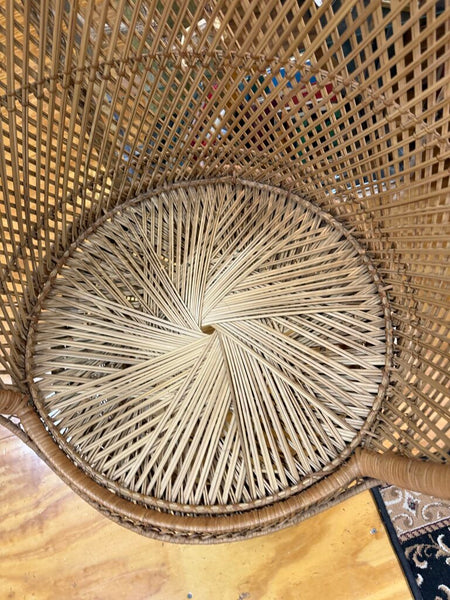 Wicker Peacock Chair W2004 (As Found) Pick Up Only