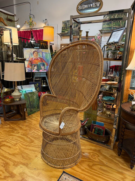 Wicker Peacock Chair W2004 (As Found) Pick Up Only
