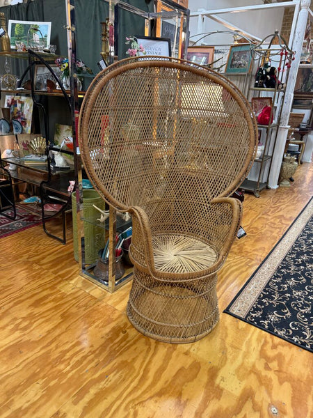 Wicker Peacock Chair W2004 (As Found) Pick Up Only