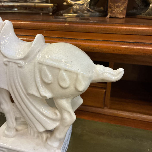 Vintage Mid Century Ceramic Tang Dynasty Horse Sculpture 10" x 11"