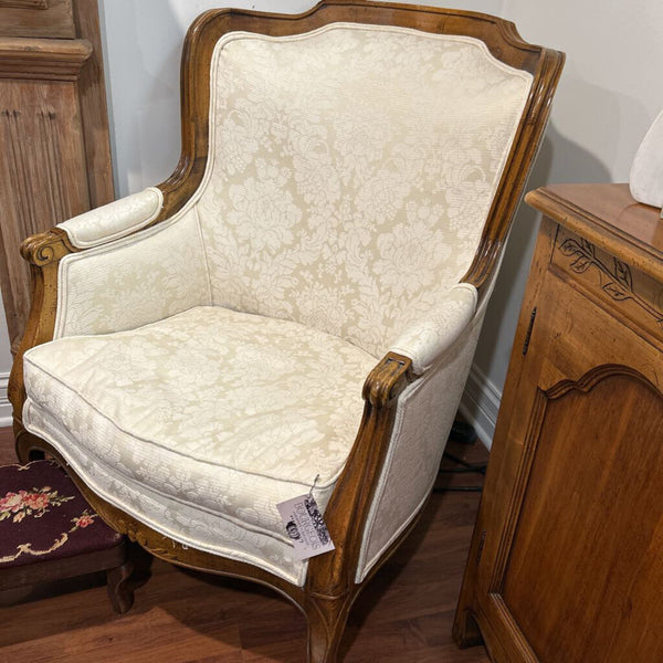 LOUIS XV BERGERE CHAIR REUPHOLSTERED