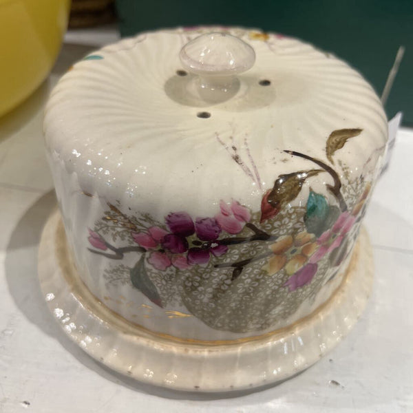 Antique Hand Painted Butter/Cheese Covered Dish
