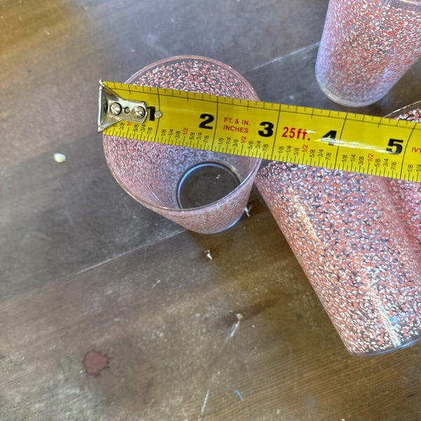 Set of 6 pink and white anthro style Collins glasses