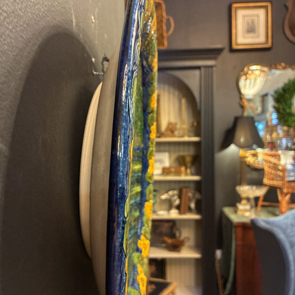 Vintage Hans Thoma Swan Pottery Hanging Plate 15" diameter