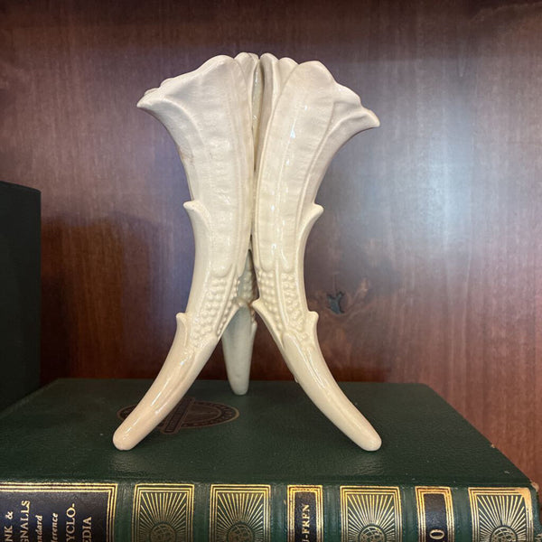 Vintage Triple White Ceramic Vase 6.5 x 3.5