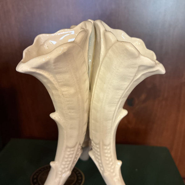 Vintage Triple White Ceramic Vase 6.5 x 3.5