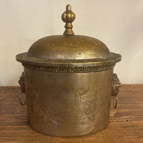 Vintage Brass Tea Caddy 6"h x 6"w