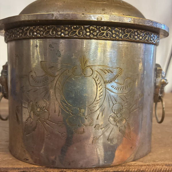 Vintage Brass Tea Caddy 6"h x 6"w