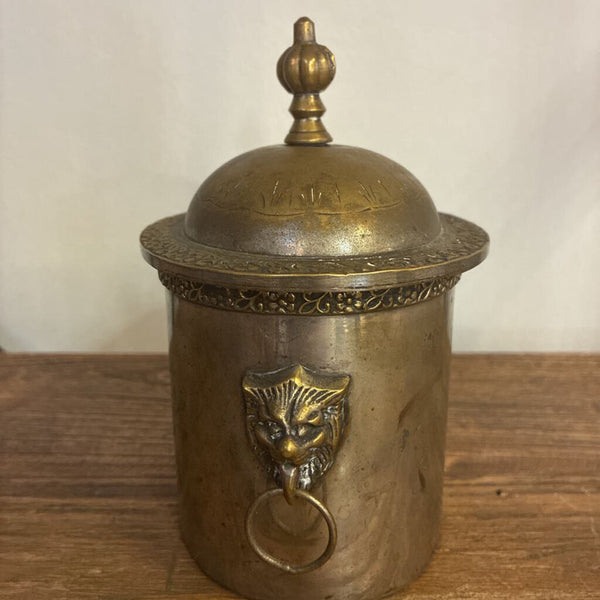 Vintage Brass Tea Caddy 6"h x 6"w