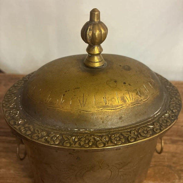 Vintage Brass Tea Caddy 6"h x 6"w