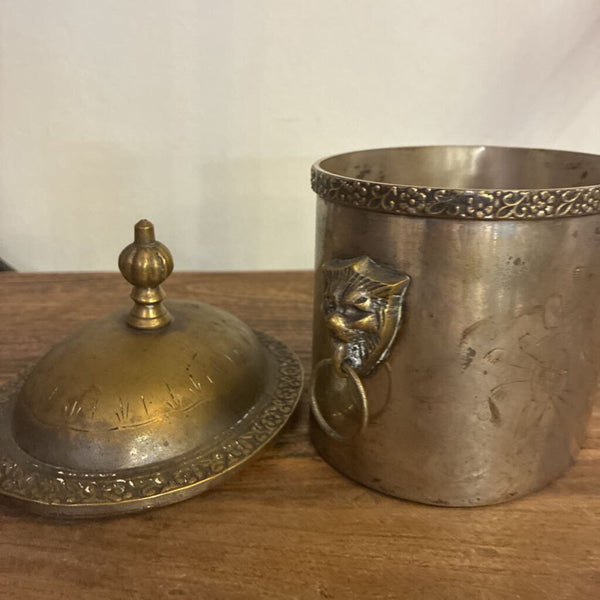 Vintage Brass Tea Caddy 6"h x 6"w