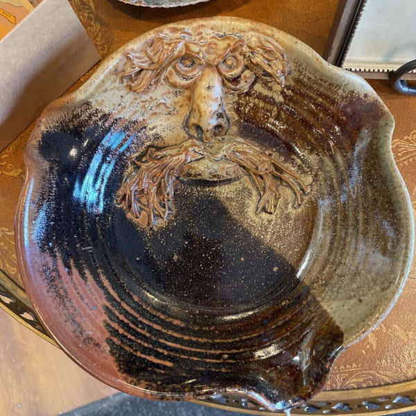 Moxie - Studio Pottery Ugly Face Dish - 7.75"