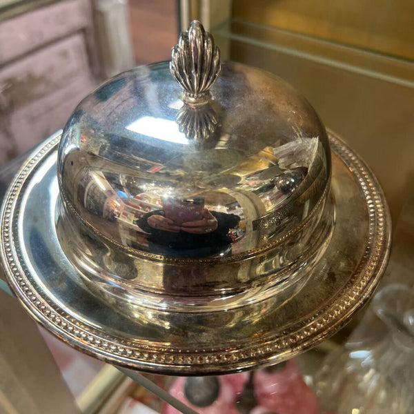 Vintage Silver Plate Covered Butter Dish