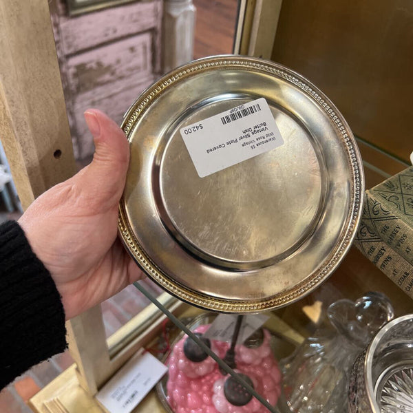 Vintage Silver Plate Covered Butter Dish