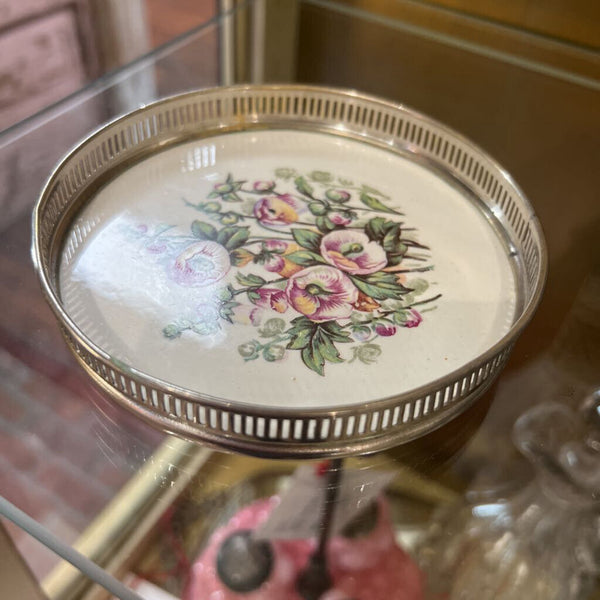 Vintage Silver Plate Edge Wine Coaster