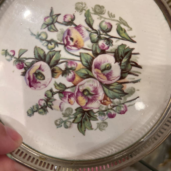 Vintage Silver Plate Edge Wine Coaster