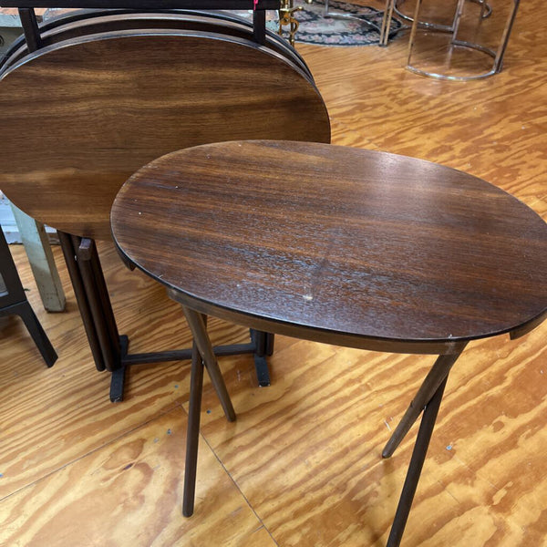 Set of 4 wood Tray Tables