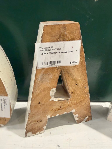 JFV ~ Vintage A wood letter