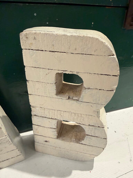 JFV ~ Vintage B wood letter