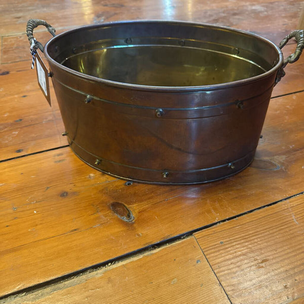 Copper and Brass Lion Head Planter