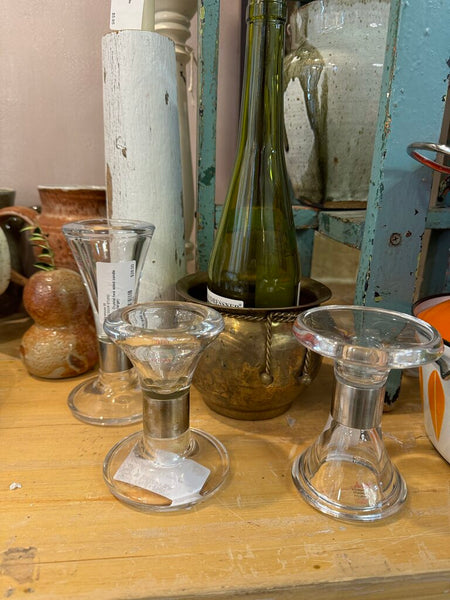 Dansk Crystal two sided candle holder (medium)