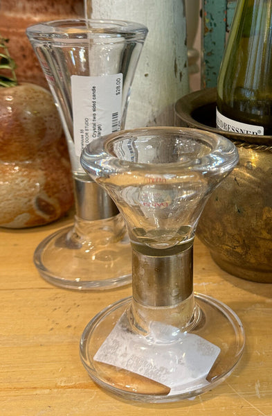 Dansk Crystal two sided candle holder (medium)