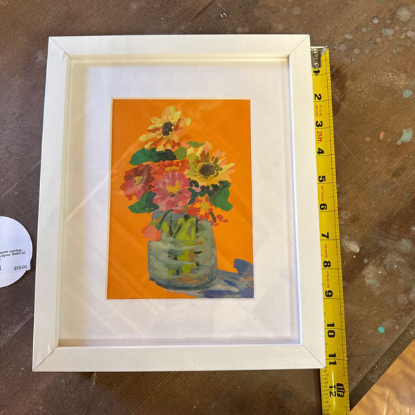 Original framed gauche painting floral my Martha Layton Smith of Open Door Studio