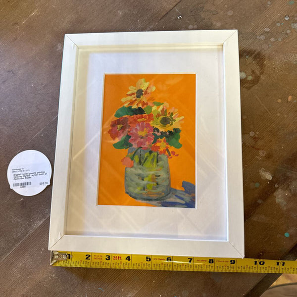 Original framed gauche painting floral my Martha Layton Smith of Open Door Studio