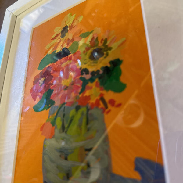 Original framed gauche painting floral my Martha Layton Smith of Open Door Studio