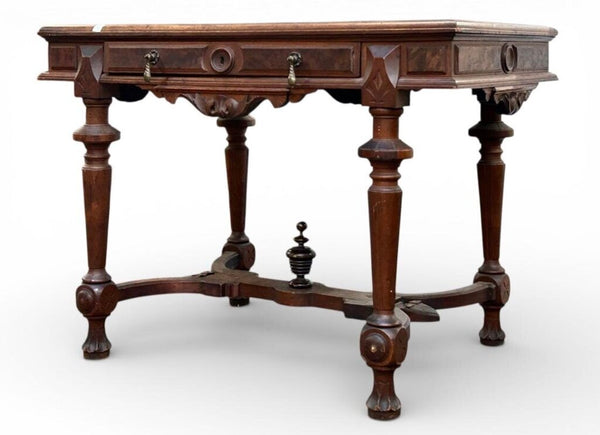 ANTIQUE LEATHER TOP WRITIND DESK 29X39X23 IN STOR EPICK UP ONLY