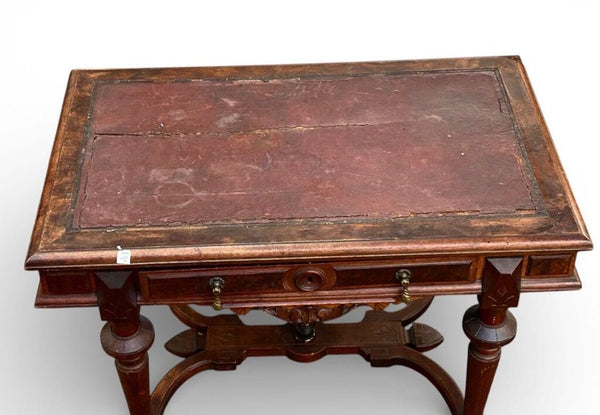 ANTIQUE LEATHER TOP WRITIND DESK 29X39X23 IN STOR EPICK UP ONLY