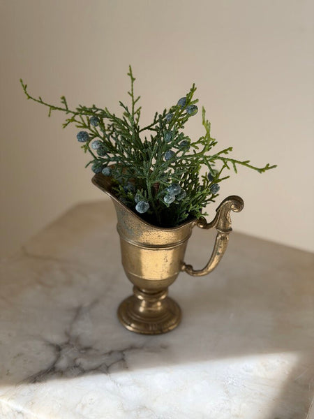 1332 Mini Gold Pitcher w/ faux greens