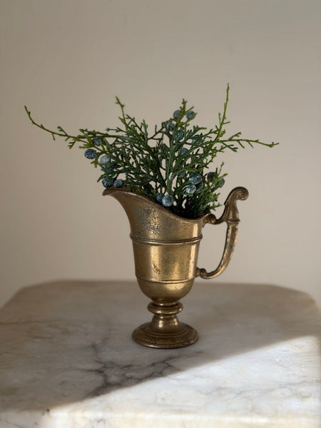 1332 Mini Gold Pitcher w/ faux greens