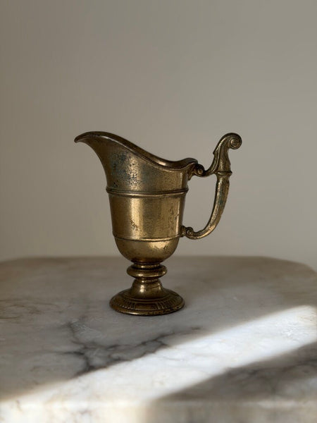 1332 Mini Gold Pitcher w/ faux greens