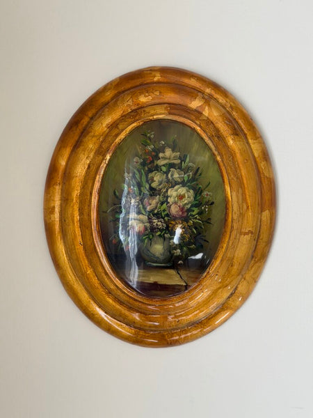 0138 Vintage Oval Painting