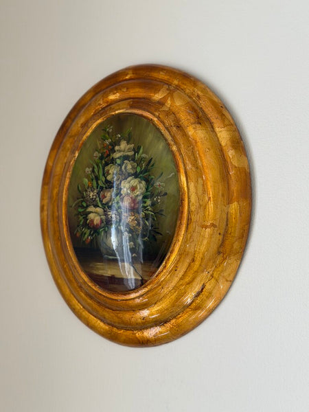 0138 Vintage Oval Painting