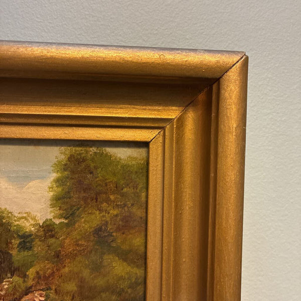 Antique Framed Oil Painting of Bridge 11 x 16