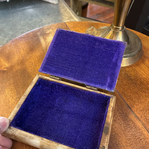 Hand Carved Camel and Brass Trinket Box 2.5 x 5