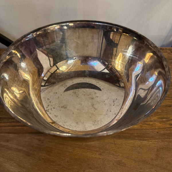 SILVERPLATE FOOTED BOWL 8"W 5"T