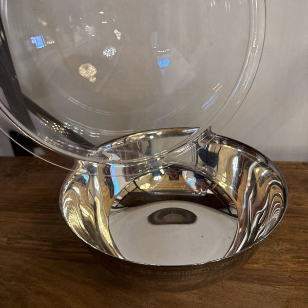 SILVERPLATE FOOTED BOWL 8"W 5"T WITH INGRAVING