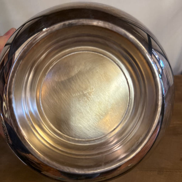 SILVERPLATE FOOTED BOWL 8"W 5"T WITH INGRAVING