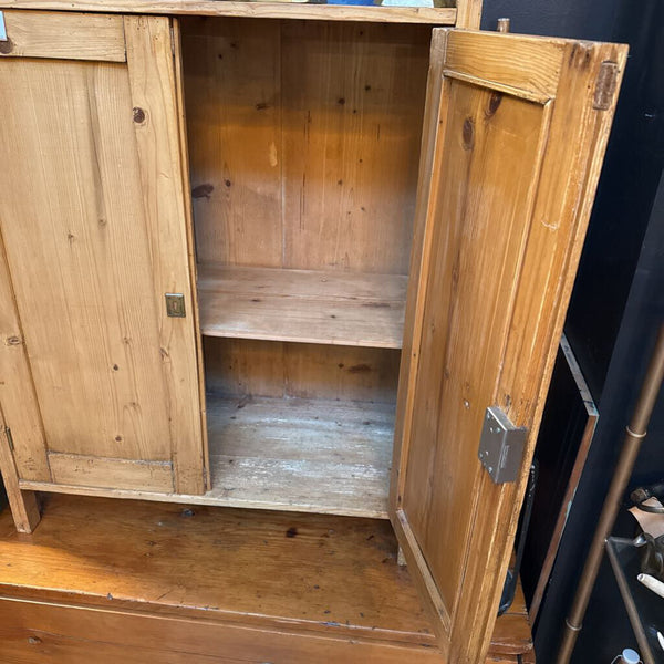 Pretty Raw Pine Hutch with Doors 36Wx40x10 in store pick up only